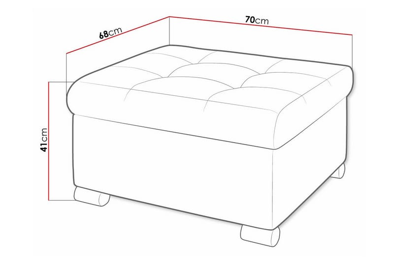 Fotpall Trefor 68 cm - Blå - Möbler - Fåtölj & stolar - Pall & puff - Fotpallar