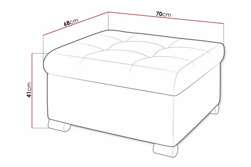 Fotpall Trefor 68 cm - Möbler - Fåtölj & stolar - Pall & puff - Fotpallar