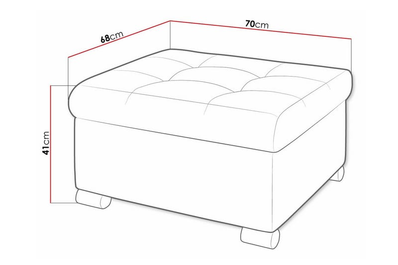 Fotpall Trefor 68 cm - Möbler - Fåtölj & stolar - Pall & puff - Fotpallar