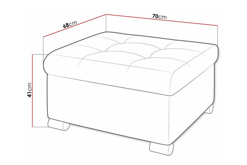 Fotpall Trefor 68 cm - Möbler - Fåtölj & stolar - Pall & puff - Fotpallar