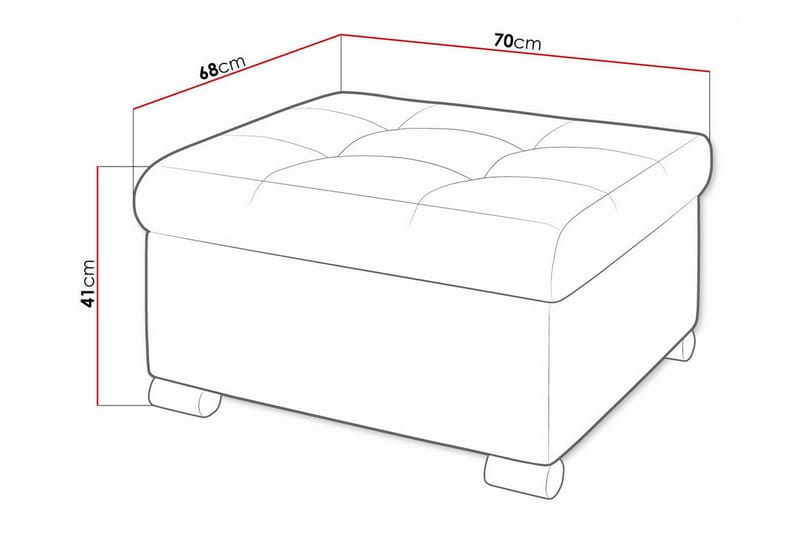 Fotpall Trefor 68 cm - Möbler - F�åtölj & stolar - Pall & puff - Fotpallar