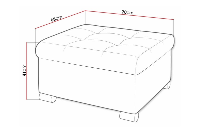 Fotpall Trefor 68 cm - Möbler - Fåtölj & stolar - Pall & puff - Fotpallar