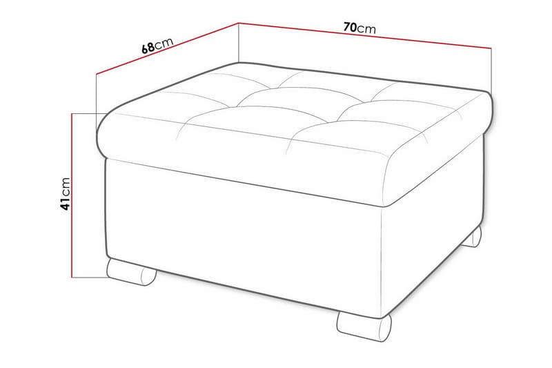 Fotpall Trefor 68 cm - Möbler - Fåtölj & stolar - Pall & puff - Fotpallar