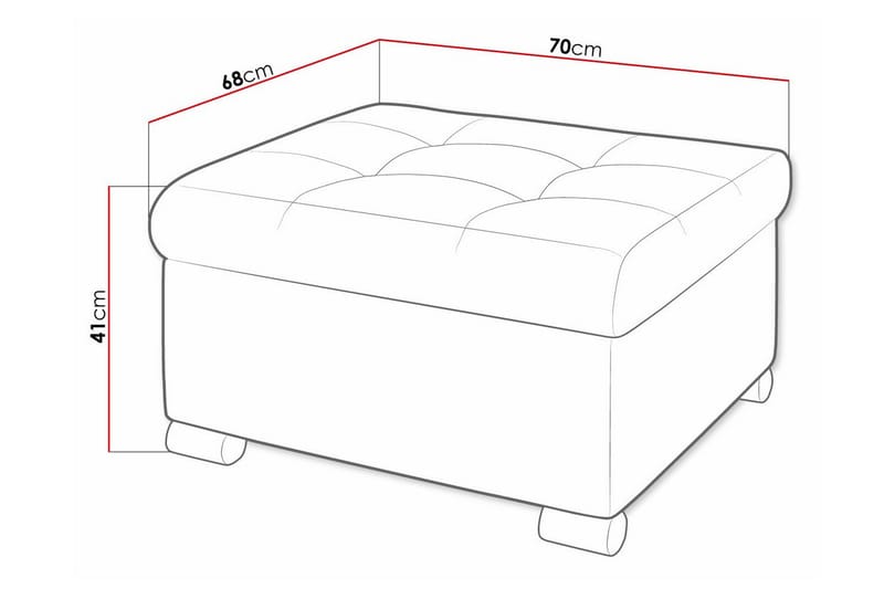 Fotpall Trefor 68 cm - Möbler - Fåtölj & stolar - Pall & puff - Fotpallar