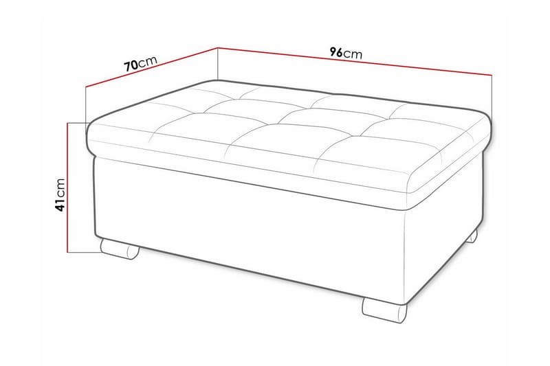 Fotpall Trefor 70 cm - Blå - Möbler - Fåtölj & stolar - Pall & puff - Fotpallar