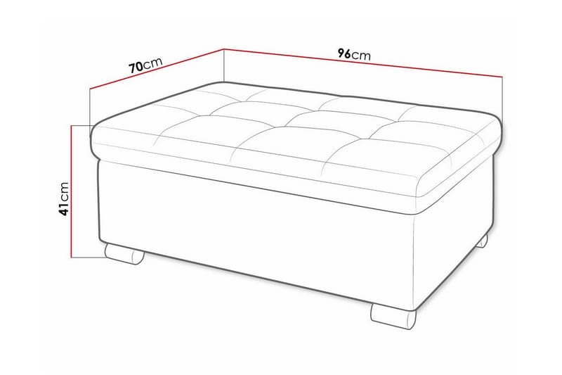 Fotpall Trefor 70 cm - Cream - Möbler - Fåtölj & stolar - Pall & puff - Fotpallar