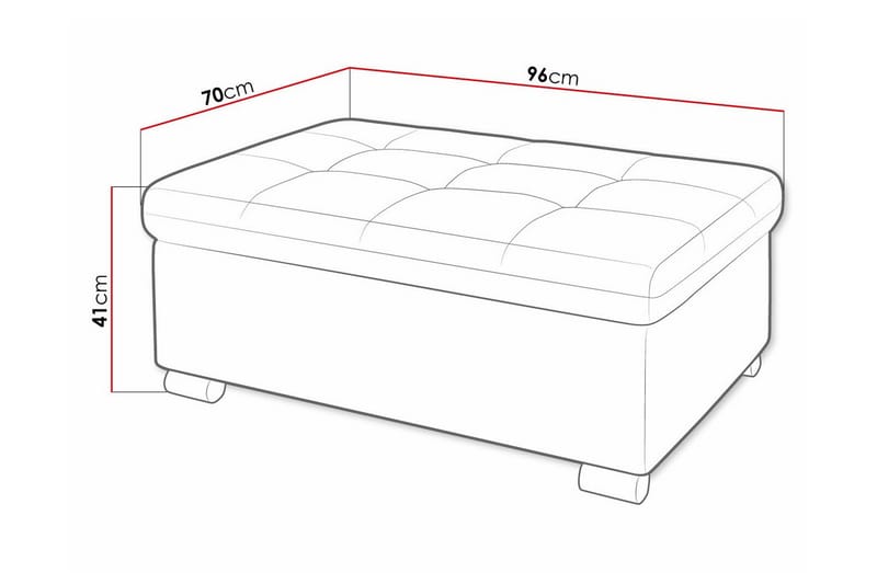 Fotpall Trefor 70 cm - Grå - Möbler - Fåtölj & stolar - Pall & puff - Fotpallar