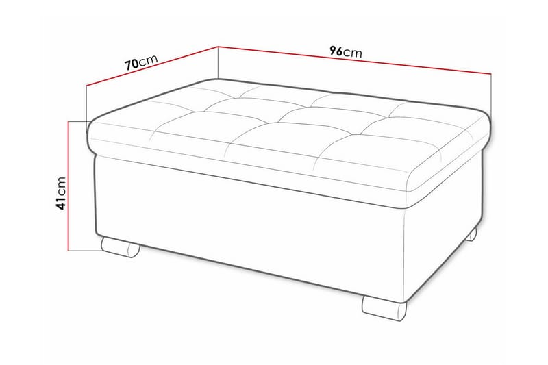 Fotpall Trefor 70 cm - Grön - Möbler - Fåtölj & stolar - Pall & puff - Fotpallar