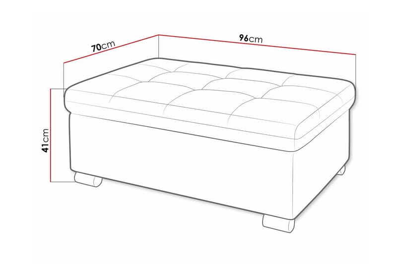 Fotpall Trefor 70 cm - Gul - Möbler - Fåtölj & stolar - Pall & puff - Fotpallar