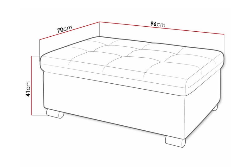 Fotpall Trefor 70 cm - Rosa - Möbler - Fåtölj & stolar - Pall & puff - Fotpallar