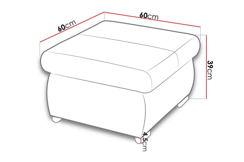 Gamal Fotpall 60 cm - Vit - Möbler - Fåtölj & stolar - Pall & puff - Fotpallar