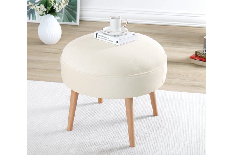 Graysen Sittpuff 52 cm - Cream - Möbler - Fåtölj & stolar - Pall & puff - Sittpuff