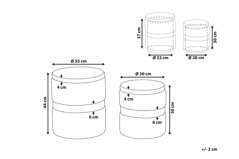 Sittpuff Leitris 2-pack - Svart/Sammet - Möbler - Fåtölj & stolar - Pall & puff - Sittpuff