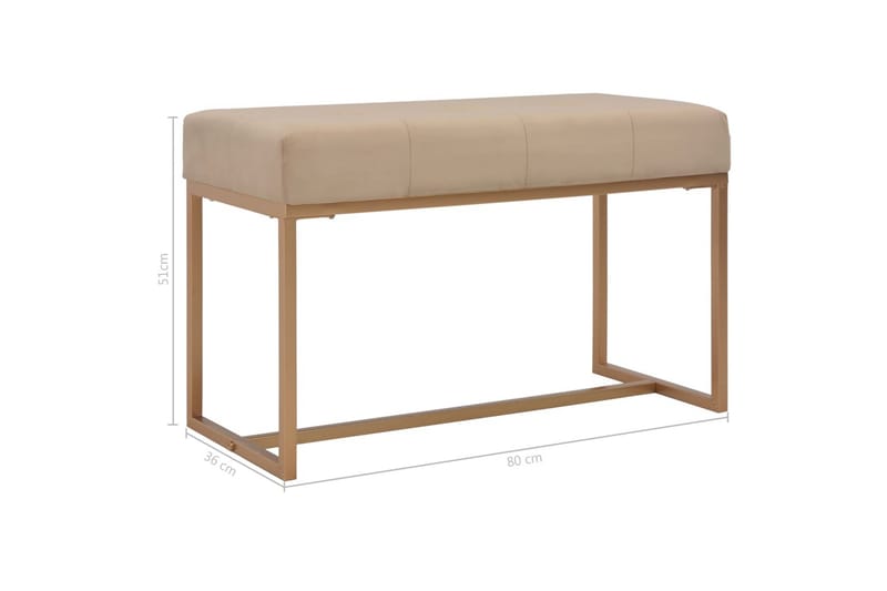 Bänk 80 cm beige sammet - Beige - Möbler - Fåtölj & stolar - Sittbänk