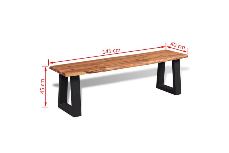 Bänk massivt akaciaträ 145 cm - Brun - Möbler - Fåtölj & stolar - Sittbänk