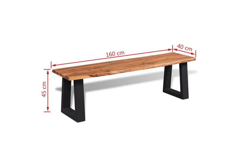 Bänk massivt akaciaträ 160 cm - Brun - Möbler - Fåtölj & stolar - Sittbänk