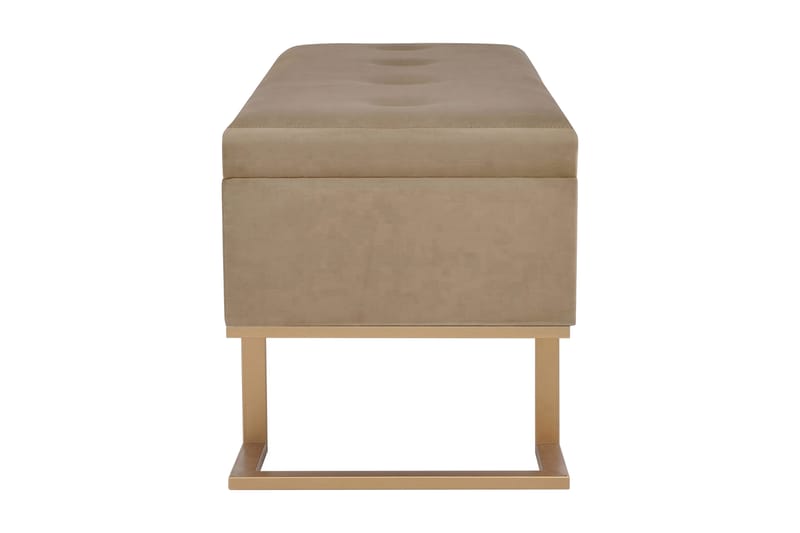 Bänk med förvaringsutrymme 105 cm beige sammet - Beige - Möbler - Fåtölj & stolar - Sittbänk - Sittbänk med förvaring