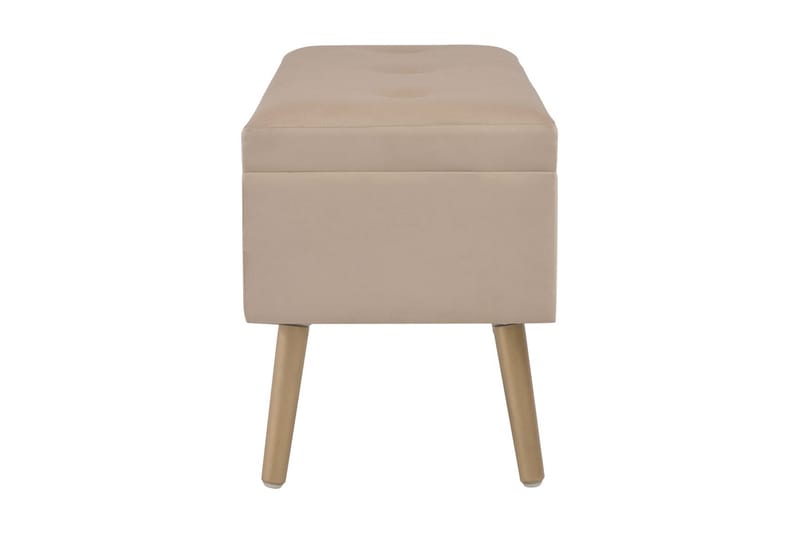 Bänk med förvaringsutrymme 80 cm beige sammet - Beige - Sittbänk med förvaring - Sittbänk - Hallbänk med förvaring - Hallbänk