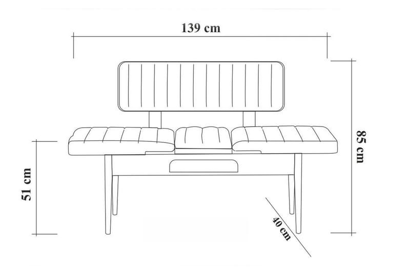 Bänk Orrest 85 cm - Vit - Möbler - Fåtölj & stolar - Sittbänk - Bänk med ryggstöd