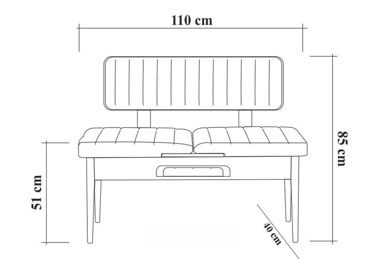 Bänk Orrest 85 cm - Vit - Möbler - Fåtölj & stolar - Sittbänk - Bänk med ryggstöd