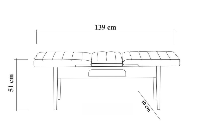 Bänk Swonger 51 cm - Trä|natur|Antracit - Möbler - Fåtölj & stolar - Sittbänk - Bänk med ryggstöd