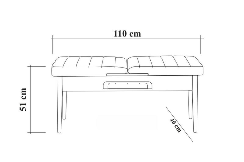 Bänk Swonger 51 cm - Trä|natur|Antracit - Möbler - Fåtölj & stolar - Sittbänk - Bänk med ryggstöd