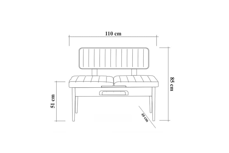 Bänk Swonger 85 cm - Trä|natur|Antracit - Möbler - Fåtölj & stolar - Sittbänk - Bänk med ryggstöd