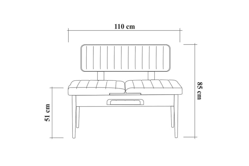 Sittbänk Vinadi 110 cm - Trä/natur/Grå - Möbler - Fåtölj & stolar - Sittbänk - Bänk med ryggstöd