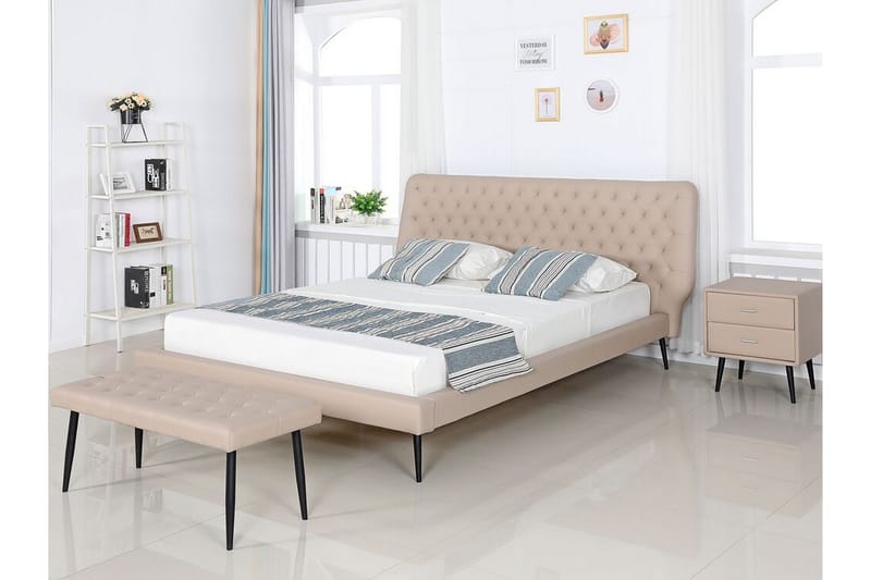 Sängbänk Arvinne 104 cm - Beige/Konstläder - Möbler - Fåtölj & stolar - Sittbänk