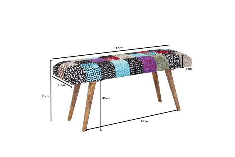 Sittbänk Kolanda 117 cm - Flerfärgad - Möbler - Fåtölj & stolar - Sittbänk