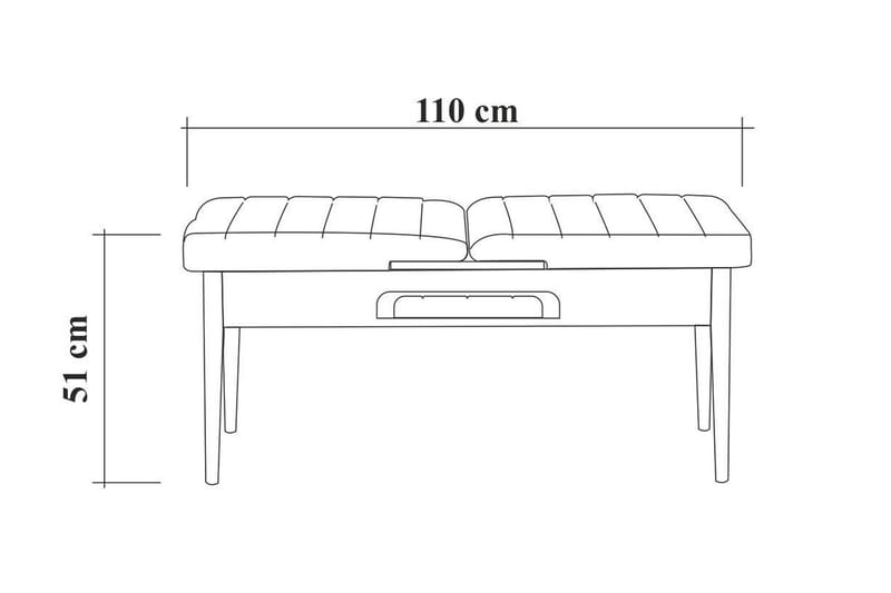 Sittbänk Vinadi 110 cm - Brun - Möbler - Fåtölj & stolar - Sittbänk