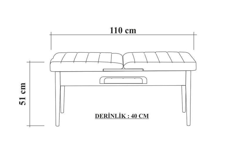 Sittbänk Vinadi 110 cm - Vit/Brun - Möbler - Fåtölj & stolar - Sittbänk