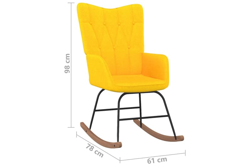 Gungstol senapsgul tyg - Gul - Möbler - Fåtölj & stolar - Snurrstol & Gungstol