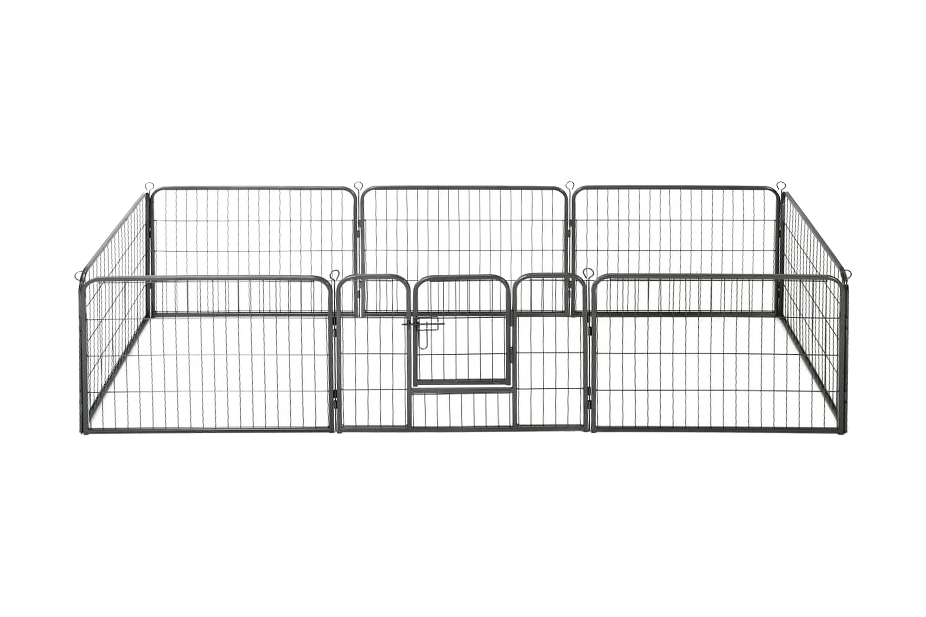 Hundhage 8 paneler stål 60x80 cm svart - Svart 170572