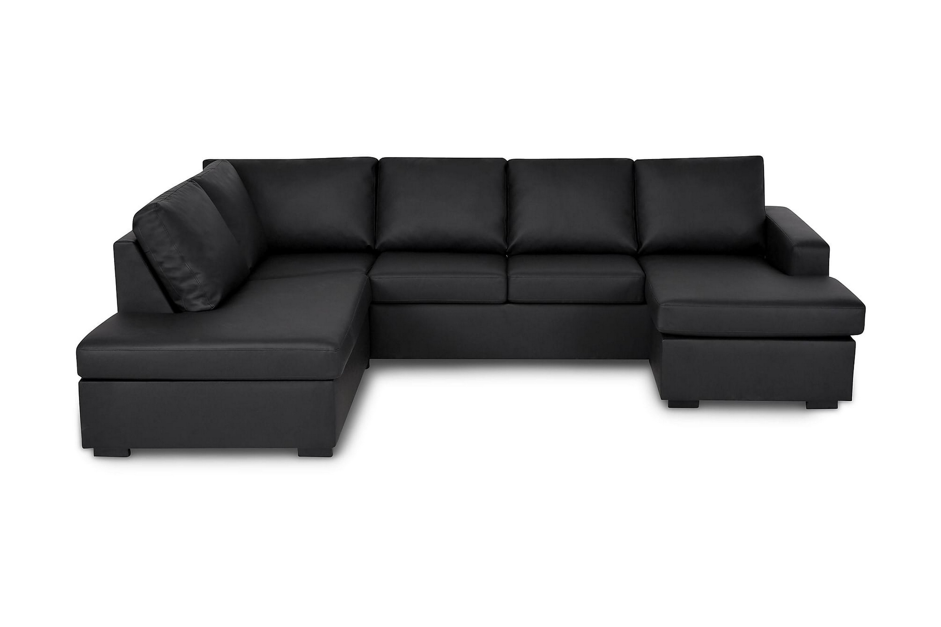 Scandinavian Choice U-soffa Nevada Large Divan Höger - Svart Konstläder