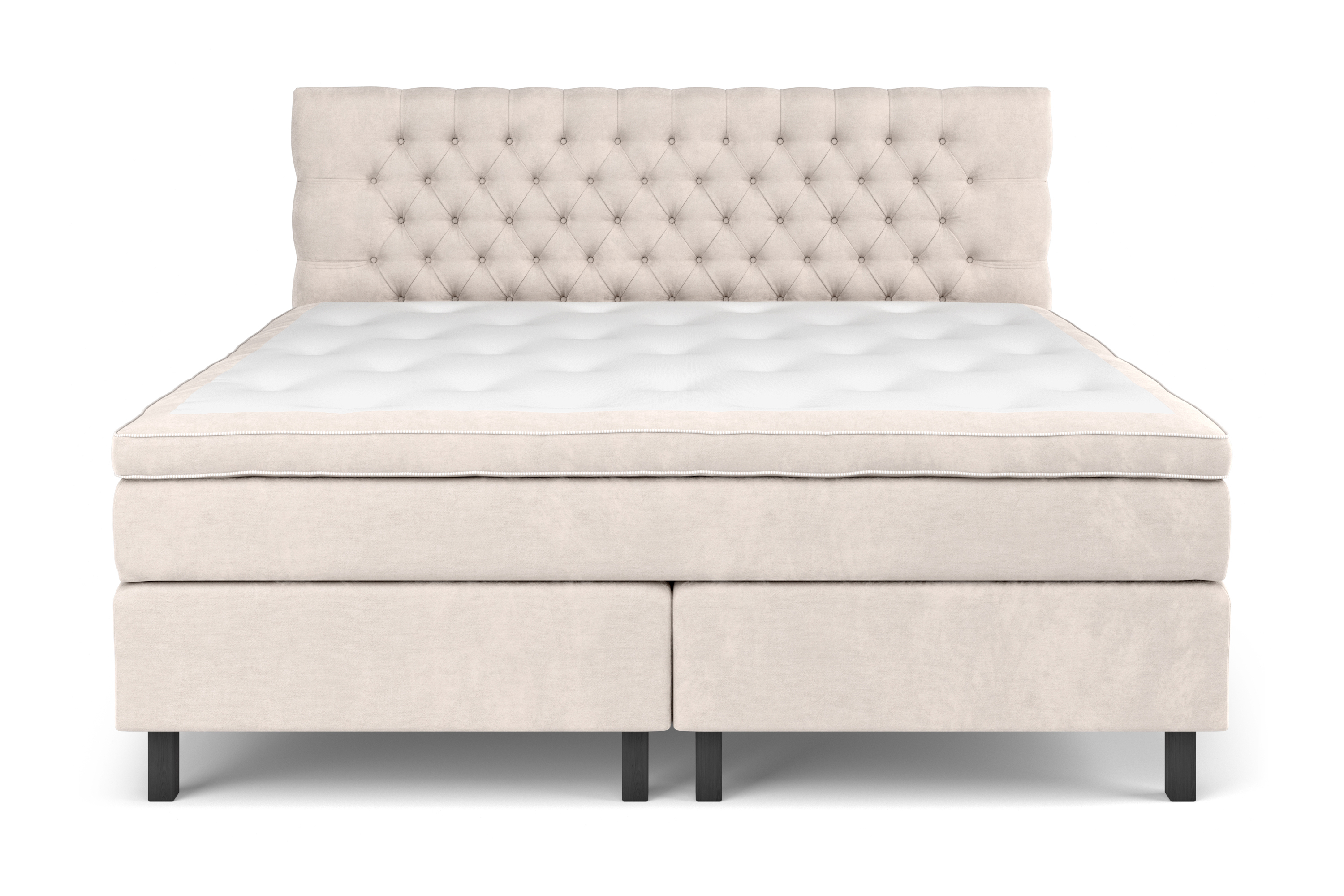 Komplett Sängpaket Estelle 210x210 cm - Beige|Sammet