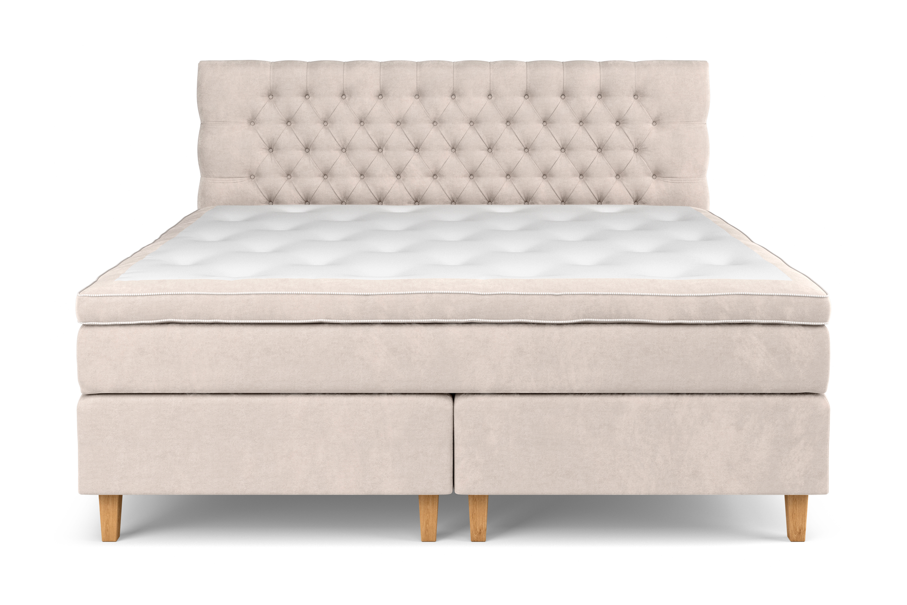 Komplett Sängpaket Estelle 210x210 cm - Beige|Sammet