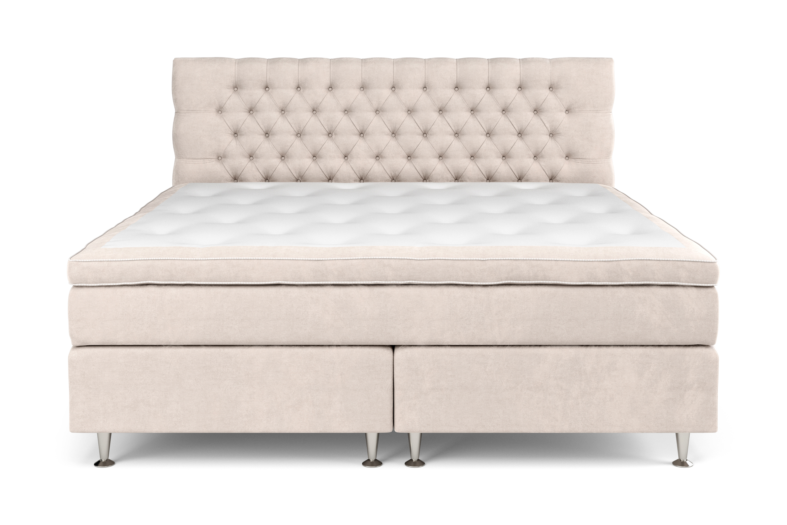 Komplett Sängpaket Estelle 210x210 cm - Beige|Sammet