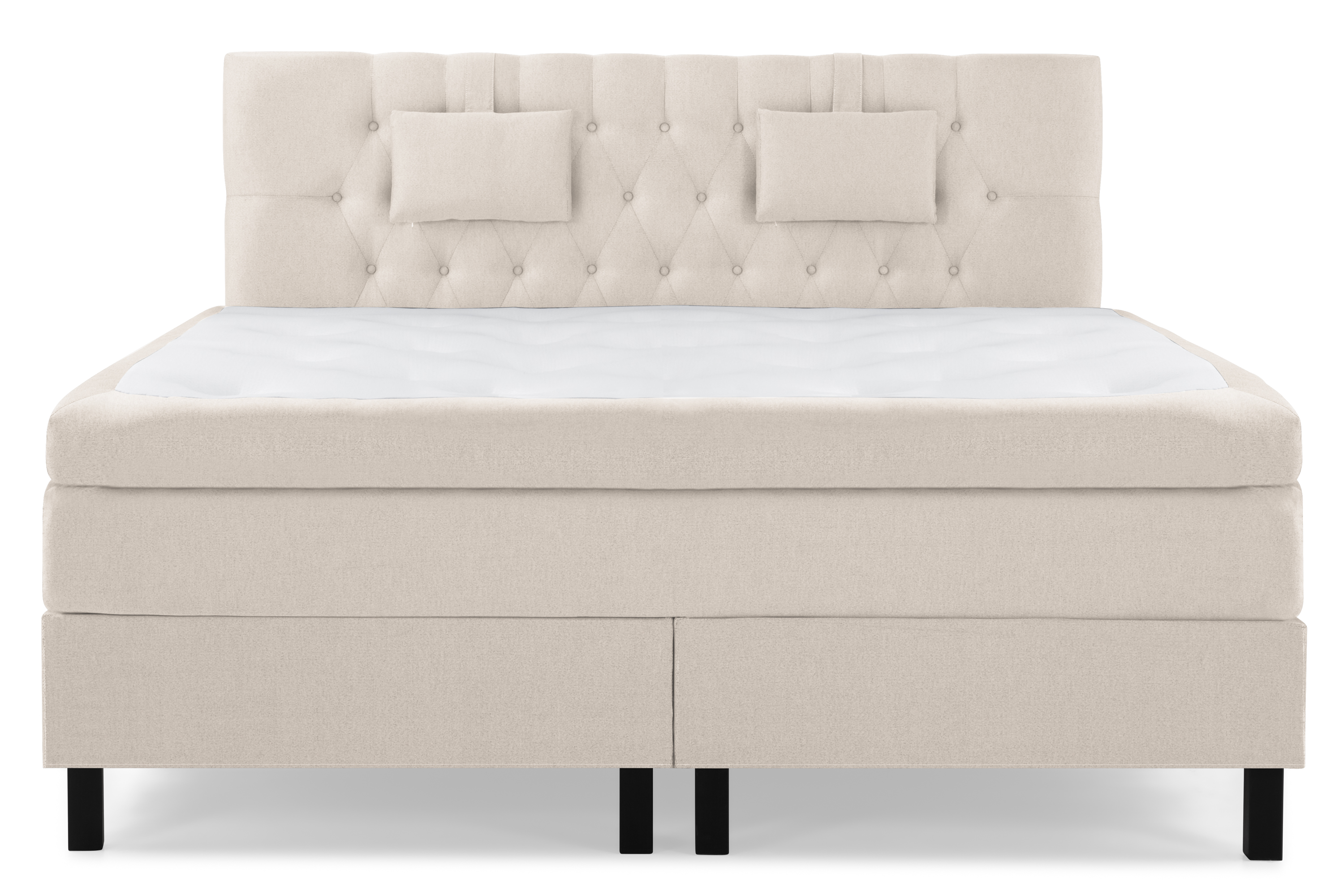 Bedly Komplett Sängpaket Olivia 160x200 Diamant Sänggavel Beige - Latex Nackkudde Liten