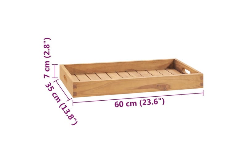 Serveringsbricka 60x35 cm massivt teakträ - Brun - Servering & matlagning - Bricka & fat - Serveringsfat & serveringsbricka