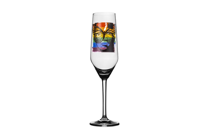 Golden Butterfly Champagneglas 24 cm - Flerfärgad - Servering & matlagning - Glas - Champagneglas