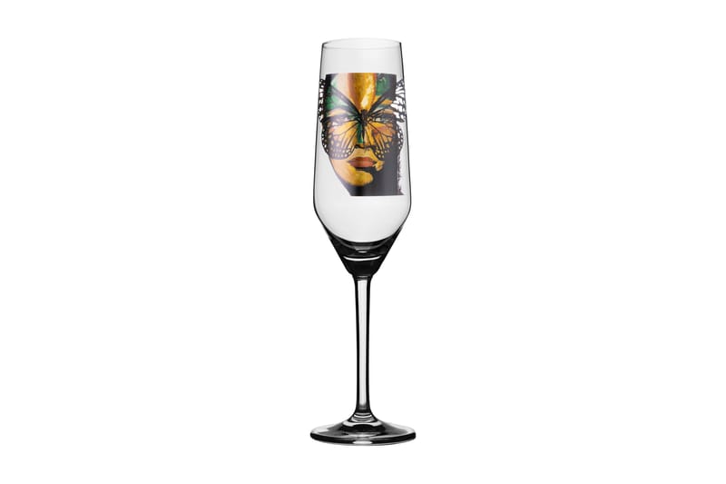 Golden Butterfly Kristall Champagneglas 24 cm - Transparent - Servering & matlagning - Glas - Champagneglas