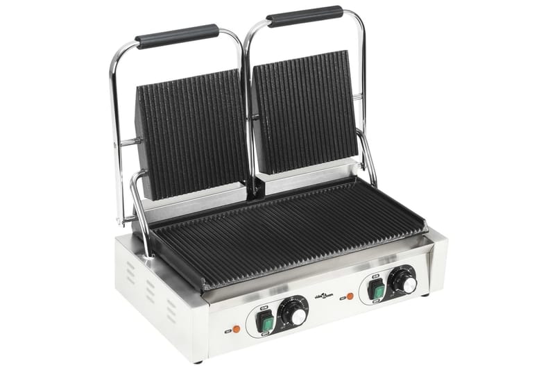 Paninigrill dubbel 3600 W 57x30,5x20 cm - Silver - Servering & matlagning - Köksmaskin - Värma & koka - Klämgrill & smörgåsgrill