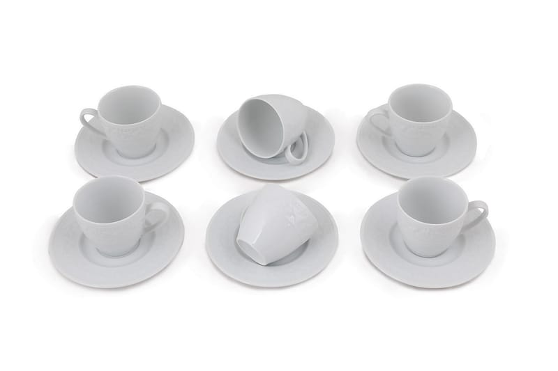 Kaffekoppset Adine 12 Delar - Porslin/Vit - Kaffekopp & kaffemugg - Porslin