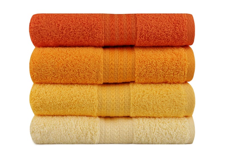 Handduk Hobby 50x90 cm 4-pack - Gul/Orange - Textil & mattor - Badrumstextil