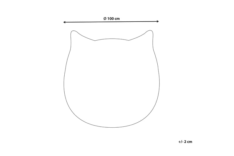 Barnmatta Kitty Rund 100 cm - Vit - Lekmatta & matta barnrum