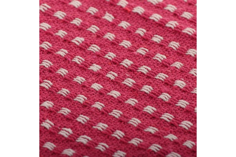 Filt bomull fyrkanter 220x250 cm rosa - Rosa - Textil & mattor - Filt & pläd