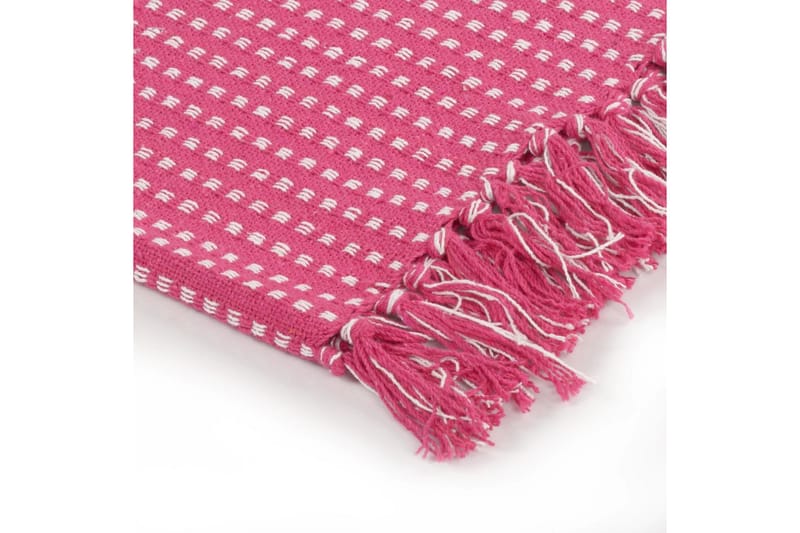 Filt bomull fyrkanter 220x250 cm rosa - Rosa - Textil & mattor - Filt & pläd