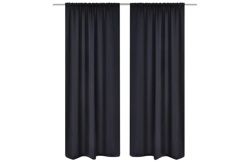 2-pack svarta gardiner med hyskupphängning 135x245 cm - Svart - Textil & mattor - Gardiner - Mörkläggningsgardiner