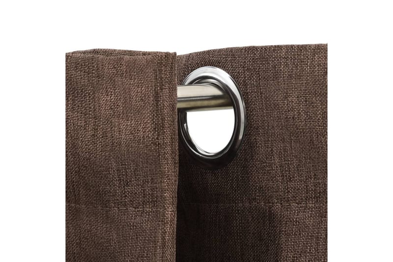 Mörkläggningsgardin med öljetter linnelook 2 st taupe 140x17 - Taupe - Textil & mattor - Gardiner - Mörkläggningsgardiner